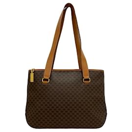 Bolso tote de cuero con patrón de logo Blazon Macadam vintage de Celine - Céline