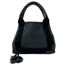 Borsa in pelle Cabas XS Balenciaga blu navy