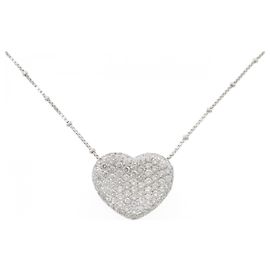 Autre Marque Collana in diamante in oro bianco Au750 a forma di cuore