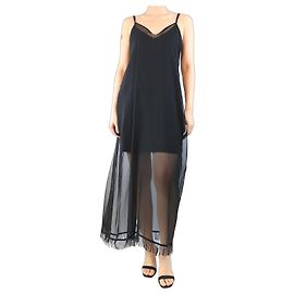 Autre Marque Vestido de playa negro con 20 perlas - Talla única