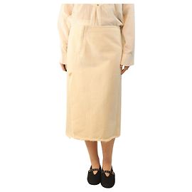 Marni Falda midi de mezclilla crema - talla UK 12