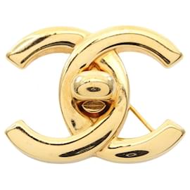 Spilla placcata in oro Chanel Coco Mark