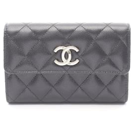 Chanel AP3711 Tri-Fold Wallet Black White ref.2749474 - Joli Closet