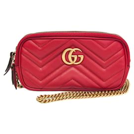 Borsa a spalla in pelle GG Marmont da donna di Gucci