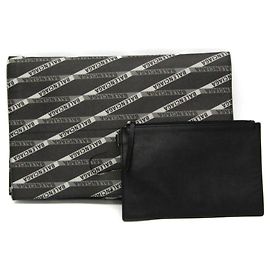 Clutch in pelle con stampa Balenciaga