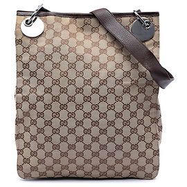 Borsa a tracolla Gucci in tela GG beige Eclipse
