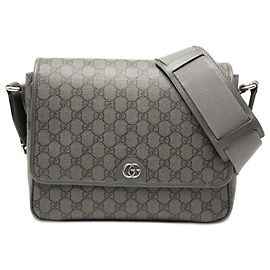 Bolso mensajero Ophidia GG Supreme mediano gris Gucci