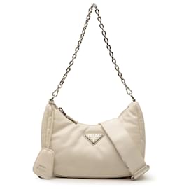 Borsa Prada in nappa marrone morbido imbottita Re Edizione 2005
