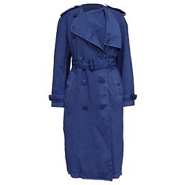 Abrigo trench de doble botonadura sin cuello Burberry en poliamida azul