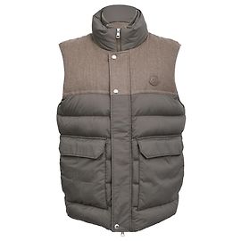 Gilet trapuntato a pannelli Moncler Rance in poliamide marrone