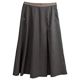 Falda midi A-Line en lana marrón Max Mara Weekend