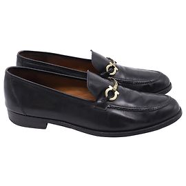 Gancini Slipper aus schwarzem Leder von Salvatore Ferragamo