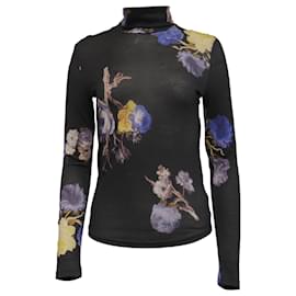 Top de cuello alto Cleo en lana con estampado floral de Acne Studios