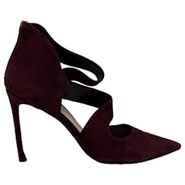 Dior spitze Pumps aus burgunderfarbener Wildleder
