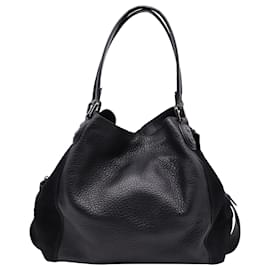 Borsa a Spalla Edie Grande in Pelle Nera di Coach