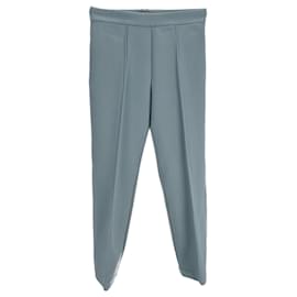 Calças retas Staud em rayon azul