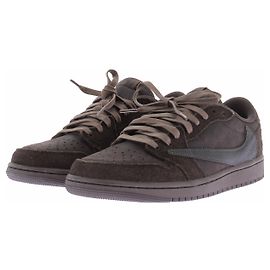 Nike Sneaker "Air Jordan 1 Low" marrone in pelle e camoscio