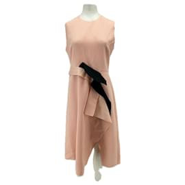 Roksanda Vestido rosa de lana con lazo