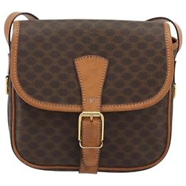 Céline Celine Vintage Macadam Canvas and Leather