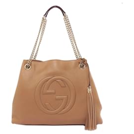 Borsa tote in pelle marrone Gucci
