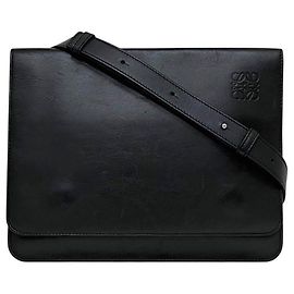 Borsa a spalla in pelle nera Loewe