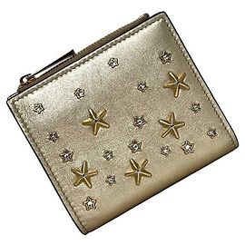 Carteira dobrável dourada Jimmy Choo