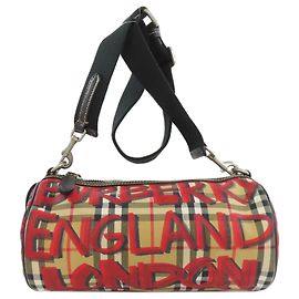 Borsa a Spalla Burberry Nova Check Graffiti Print