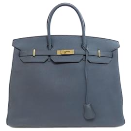 Borsa Hermès Birkin 40 in pelle Togo blu