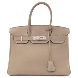 Borsa Hermès Birkin 30 in pelle Togo beige