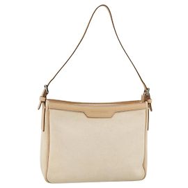 Borsa a Spalla Burberry in Tela Beige Chiaro Argento Autentica hk3642