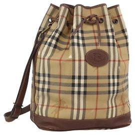 Borsa a Spalla Burberrys Nova Check PVC Beige Auth INZ052