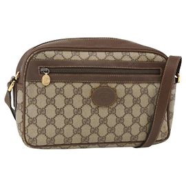 Gucci Bolsa de Ombro GG Supreme PVC Bege Dourado 001 56 0942 Auth BA11984