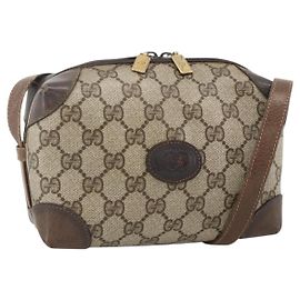 Gucci Borsa a Spalla GG Supreme PVC Beige Oro 67 01 5294 Auth YKZ1136