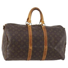 LOUIS VUITTON Monogram Keepall Bandouliere 45 Bolsa Boston M41418 LV Auth LNZ497