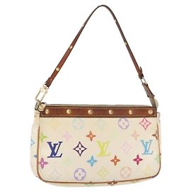 LOUIS VUITTON Pochette Pouch Monograma Multicolor Branco M92649 LV Auth 166270