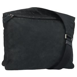 Borsa a Spalla PRADA Nylon Nero Argento Autentica YKZ125