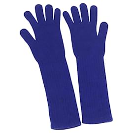 CHANEL Handschuhe Kaschmir Blau CC Auth 174684 - Chanel