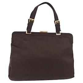 Borsa Tote PRADA Satin Marrone Oro Auth ka3712 - Prada