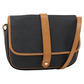 SAINT LAURENT Borsa a Spalla PVC Tela Nera Oro Auth 174423