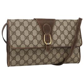 Gucci Borsa a Spalla GG Supreme PVC Beige Oro 904 02 050 Auth BAZ445