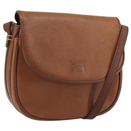Borsa a Spalla Burberrys in Pelle Marrone Oro Auth hk3693