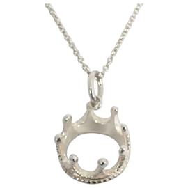 Tiffany & Co. 925 Crown Charm Pendant Necklace