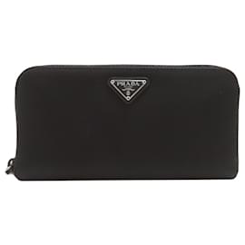 Prada M506 Langer Geldbeutel aus schwarzem Nylon