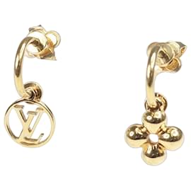 Orecchini a goccia in metallo dorato Louis Vuitton Blooming