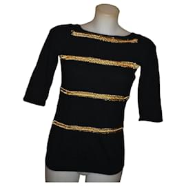 Versace Wollpullover schwarz und gold