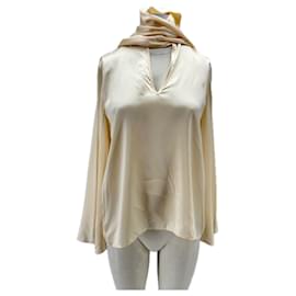 Autre Marque Blusa de seda color crema LOVLI