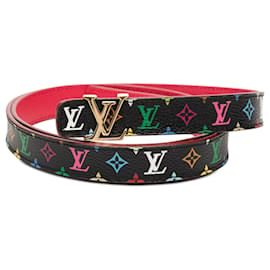 Cinturón Louis Vuitton Monogram Multicolore LV Initiales Negro