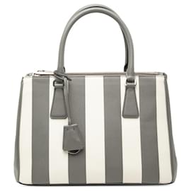 Borsa a mano a righe Galleria Medium di Prada