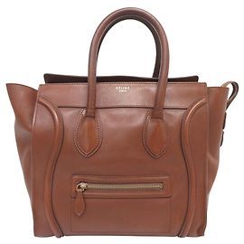 Céline BORSO A MANO CELINE LUGGAGE MEDIO IN PELLE MARRONE