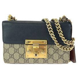 Borsa in pelle GG Supreme Canvas Padlock di Gucci